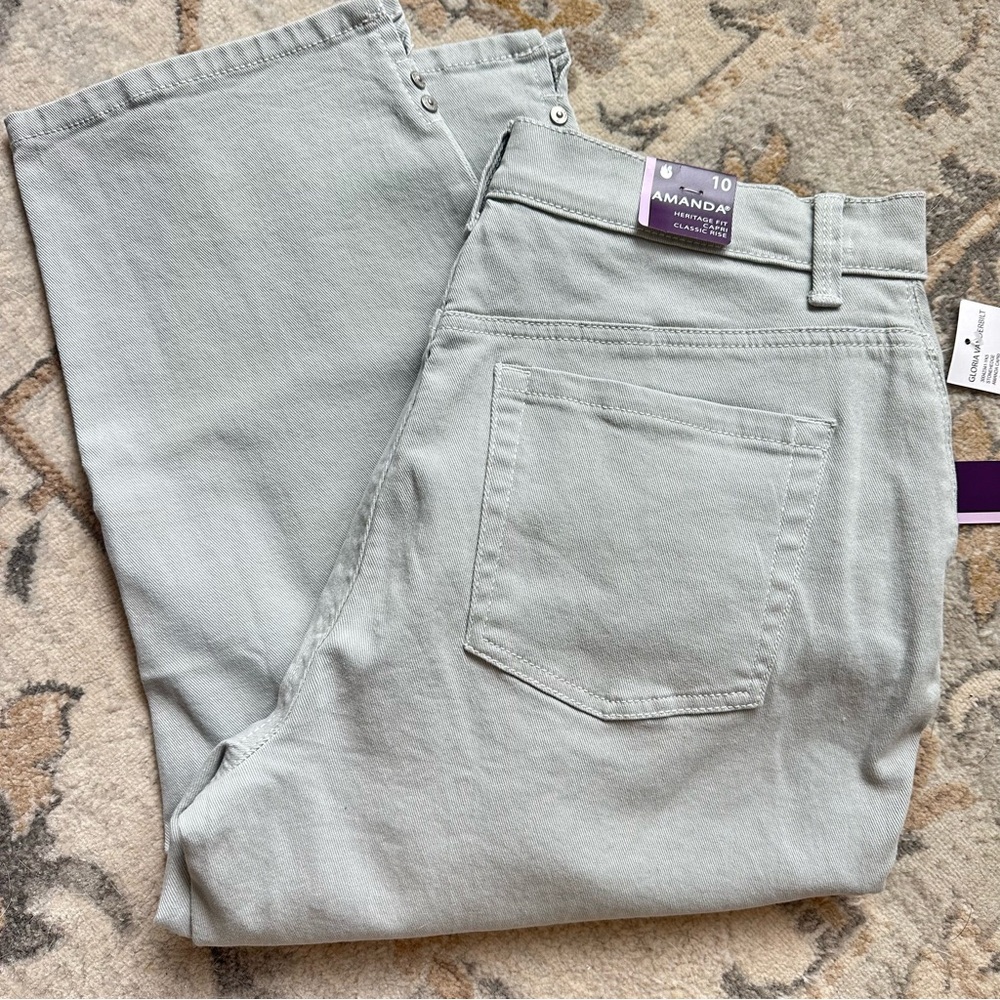 Gloria Vanderbilt Stylish gray denim capri jeans AMANDA heritage fit casual 10 - Picture 9 of 11